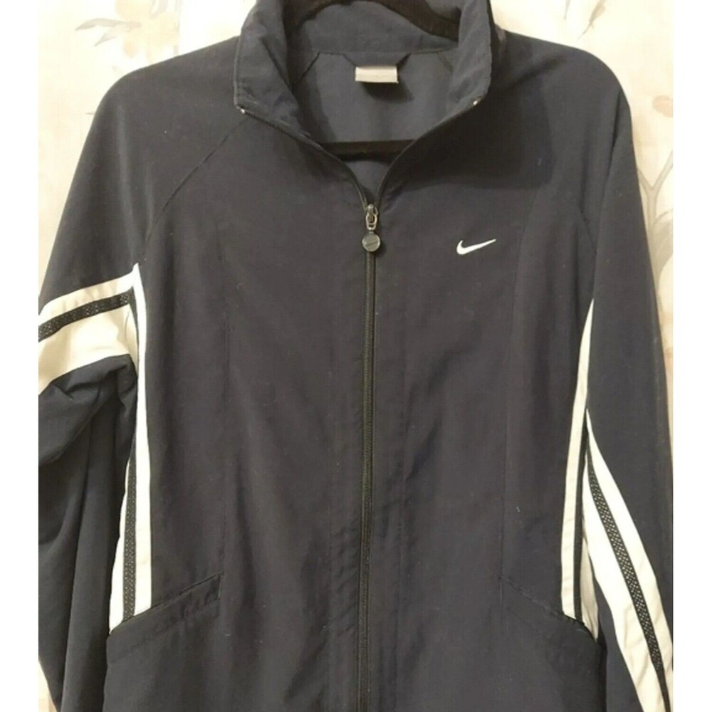 VINTAGE Mens Women's NIKE Track Jacket Navy Blue Sz XLarge (16-18) Htf & EUC